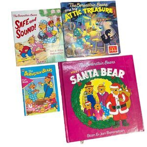 Lot of 4 Berenstain Bears Softcover Books Attic Treasure Santa Bear Fun Book